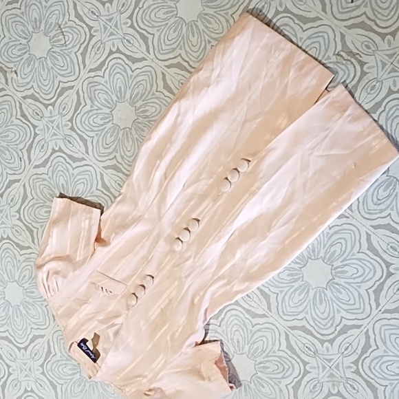 Women Light pink Career Suit Dress APRIL RAIN Pleated big buttons - Picture 3 of 9